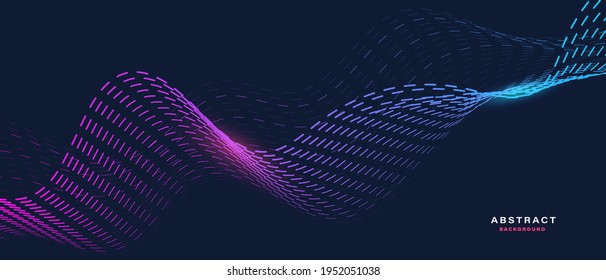 fondo abstracto con partículas fluidas. Concepto de tecnología digital para el futuro. ilustración vectorial.