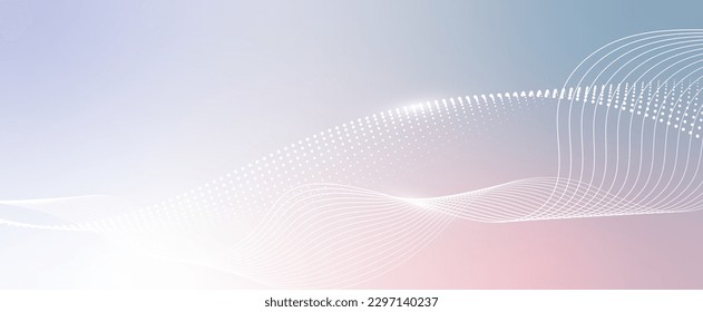 Abstract background with flowing particles. Digital future technology concept. vector illustration.