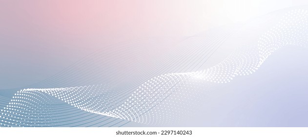 Abstract background with flowing particles. Digital future technology concept. vector illustration.