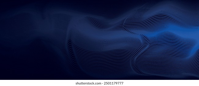 Abstract background with flowing particles. Digital future technology concept