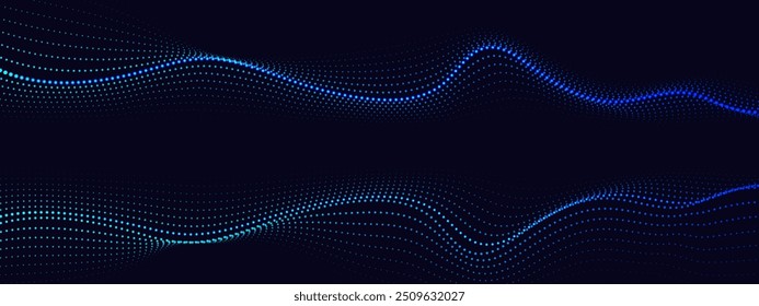 Fondo Abstractas con partículas que fluyen. Futurista digital y Fondo de pantalla tecnológico. Ilustración vectorial.