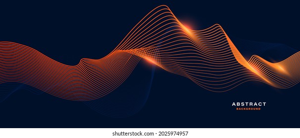 Abstract background with flowing particles. Dynamic waves. vector illustration.