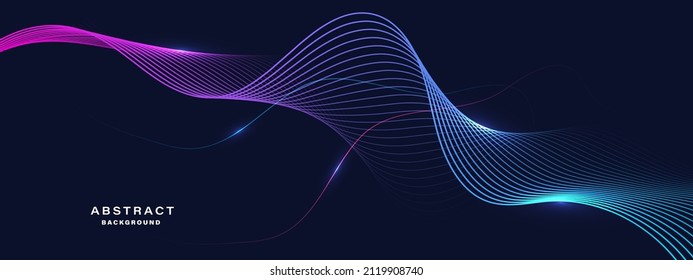 Abstract background with flowing particles. Dynamic waves. vector illustration.