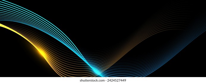 Abstract background with flowing particles. Dynamic waves. vector illustration.