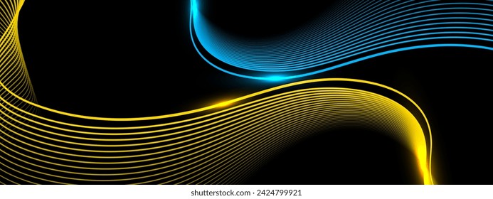 Abstract background with flowing particles. Dynamic waves. vector illustration.