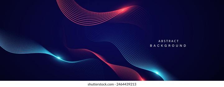 Abstract background with flowing particles. Dynamic waves. vector illustration.