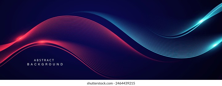 Abstract background with flowing particles. Dynamic waves. vector illustration.