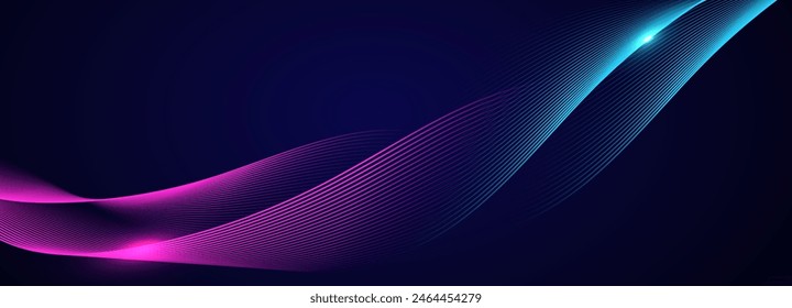 Abstract background with flowing particles. Dynamic waves. vector illustration.