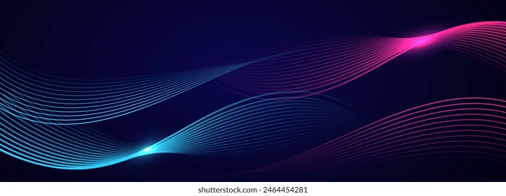 Abstract background with flowing particles. Dynamic waves. vector illustration.