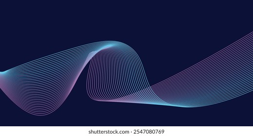 Abstract background with flowing particles. Dynamic waves. vector illustration.
