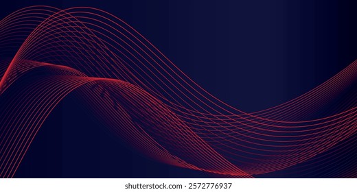 Abstract background with flowing particles. Dynamic waves. 