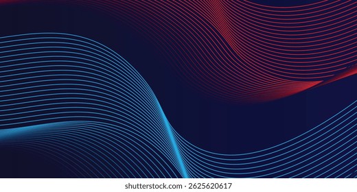 Abstract background with flowing particles. Dynamic waves technology concept eps10