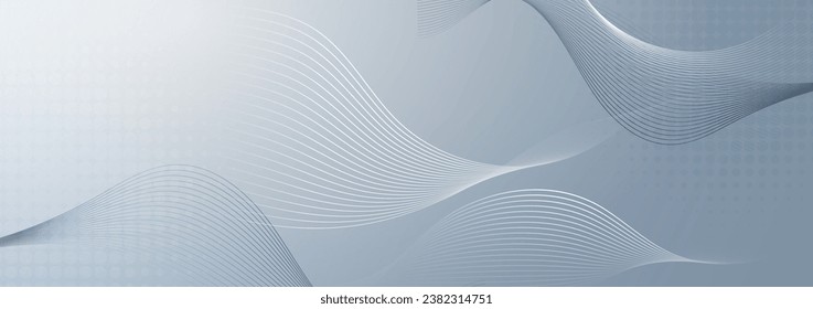 Abstract background with flowing particles and smooth lines. Digital future technology concept. vector illustration.