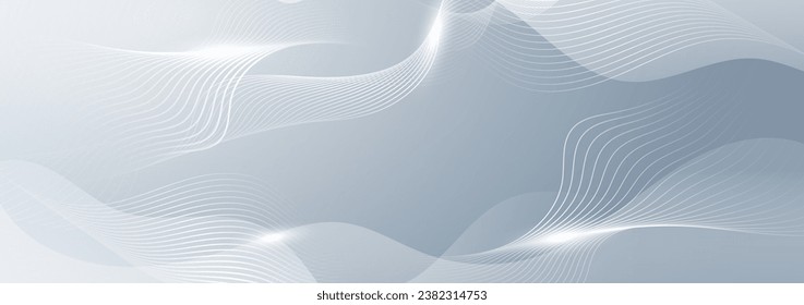 Abstract background with flowing particles and smooth lines. Digital future technology concept. vector illustration.