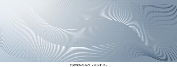 Abstract background with flowing particles and smooth lines. Digital future technology concept. vector illustration.