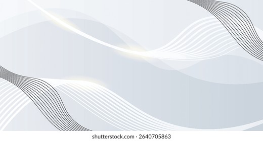 Abstract background with flowing particles and smooth lines. vector illustration. Digital future technology concept.