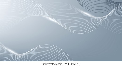 Abstract background with flowing particles and smooth lines. Digital future technology concept. vector illustration.