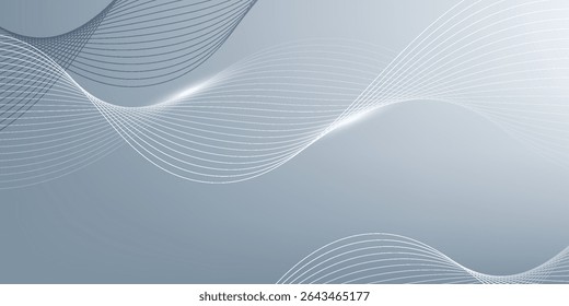 Abstract background with flowing particles and smooth lines. Digital future technology concept. vector illustration.