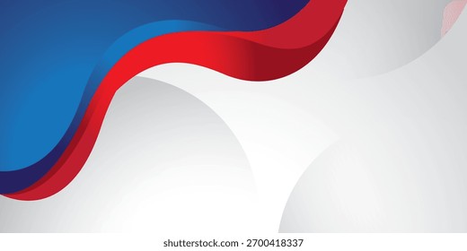 Fundo abstrato com ondas vermelhas e azuis fluindo sobre um fundo cinza e branco