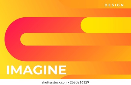 Abstract background with a flowing rounded line and a vibrant warm gradient. Modern vector design in yellow, orange, and red for a creative presentation.