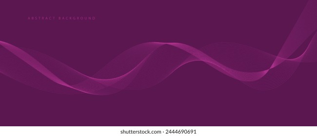 Abstract background with flowing wave lines. Futuristic technology concept. Vector illustration