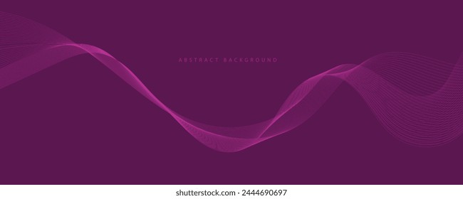 Abstract background with flowing wave lines. Futuristic technology concept. Vector illustration