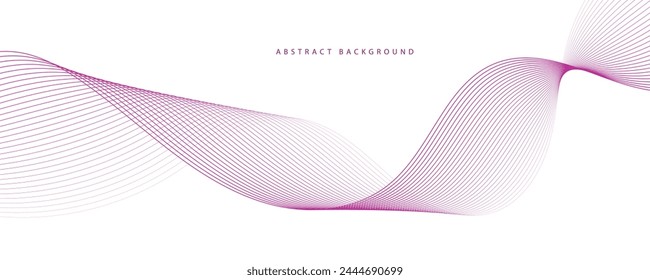 Abstract background with flowing wave lines. Futuristic technology concept. Vector illustration