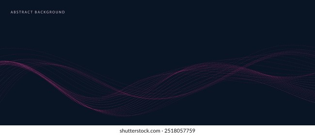 Abstract background with flowing wave lines. Futuristic technology concept. Vector illustration