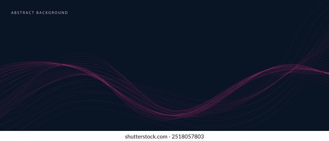 Abstract background with flowing wave lines. Futuristic technology concept. Vector illustration