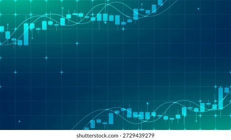 Fondo Abstractas con líneas de onda fluidas e indicadores de gráficos de barras. Diseñado en el procesamiento de datos y la transformación digital de los mercados globales.