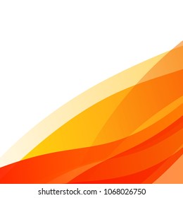 Abstract background, flowing waves, orange color; vector.