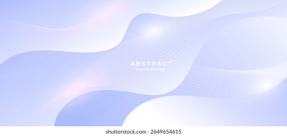 Abstrakter Hintergrund mit fließenden weißen Linien, glattes und modernes Farbverlauf-Layout. Vektorgrafik.