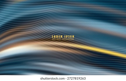 plano de fundo abstrato com linhas brancas fluindo sobre tons de azul, laranja e amarelo. Perfeito para projetos de tecnologia, corporativos e criativos que buscam movimento, energia,
