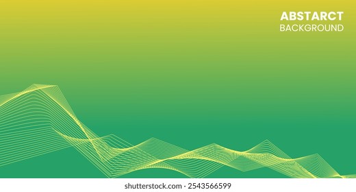 An abstract background with flowing yellow lines over a green gradient, creating a fresh, energetic feel. Ideal for eco-friendly, nature, or creative digital designs