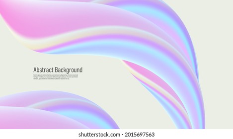 Abstract background with fluid 3d shapes, glossy pastel colors, soft lines forming composition