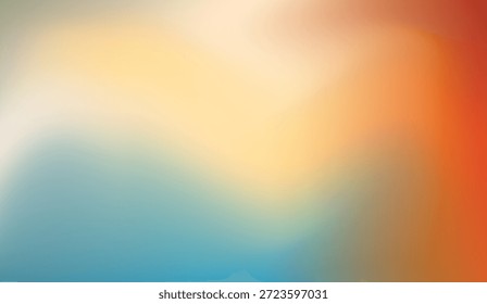 Fondo Abstractas con Formas borrosas fluidas en azul vibrante, naranja cálido, amarillo suave. La mezcla de colores sin costuras crea una estética moderna para el diseño digital, el Web y las presentaciones