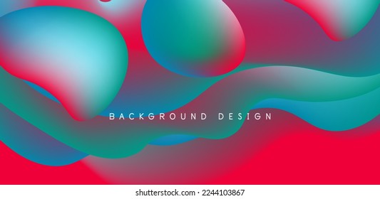 Abstract background fluid bubbles and wave elements. Template for covers, templates, flyers, placards, brochures, banners