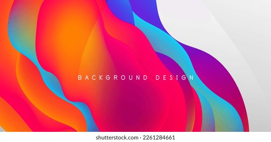 Abstract background fluid bubbles and wave elements. Template for covers, templates, flyers, placards, brochures, banners