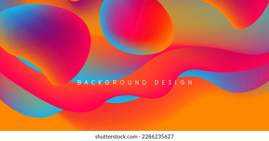 Abstract background fluid bubbles and wave elements. Template for covers, templates, flyers, placards, brochures, banners