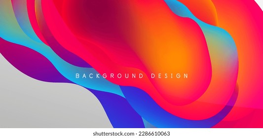 Abstract background fluid bubbles and wave elements. Template for covers, templates, flyers, placards, brochures, banners