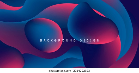 Abstract background fluid bubbles and wave elements. Template for covers, templates, flyers, placards, brochures, banners