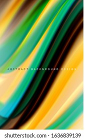 Abstract background - fluid color gradient waves, with dynamic motion line effect. Vector Illustration For Wallpaper, Banner, Background, Card, Book Illustration, landing page
