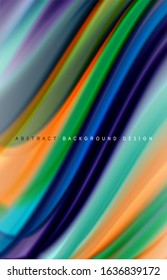 Fondo abstracto - ondas de gradiente de color fluido, con efecto de línea de movimiento dinámico. Ilustración vectorial para fondo de escritorio, pancarta, fondo, tarjeta, ilustración del libro, página de inicio