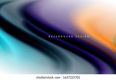 Abstract background - fluid color gradient waves, with dynamic motion line effect. Vector Illustration For Wallpaper, Banner, Background, Card, Book Illustration, landing page
