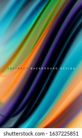 Abstract background - fluid color gradient waves, with dynamic motion line effect. Vector Illustration For Wallpaper, Banner, Background, Card, Book Illustration, landing page