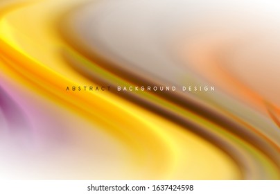 Abstrakter Hintergrund - fließende Farbverlauf-Wellen, mit dynamischem Bewegungszeileneffekt. Vektorgrafik für Bildschirmhintergründe, Banner, Hintergrund, Karte, Buchillustration, Landing-Page