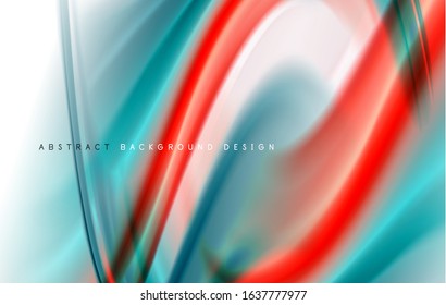 Abstract background - fluid color gradient waves, with dynamic motion line effect. Vector Illustration For Wallpaper, Banner, Background, Card, Book Illustration, landing page