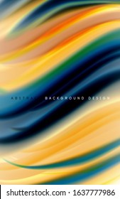 Abstract background - fluid color gradient waves, with dynamic motion line effect. Vector Illustration For Wallpaper, Banner, Background, Card, Book Illustration, landing page