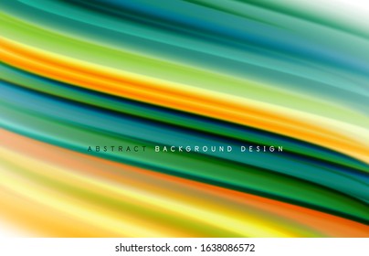 Abstract background - fluid color gradient waves, with dynamic motion line effect. Vector Illustration For Wallpaper, Banner, Background, Card, Book Illustration, landing page