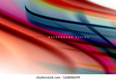 Abstract background - fluid color gradient waves, with dynamic motion line effect. Vector Illustration For Wallpaper, Banner, Background, Card, Book Illustration, landing page
